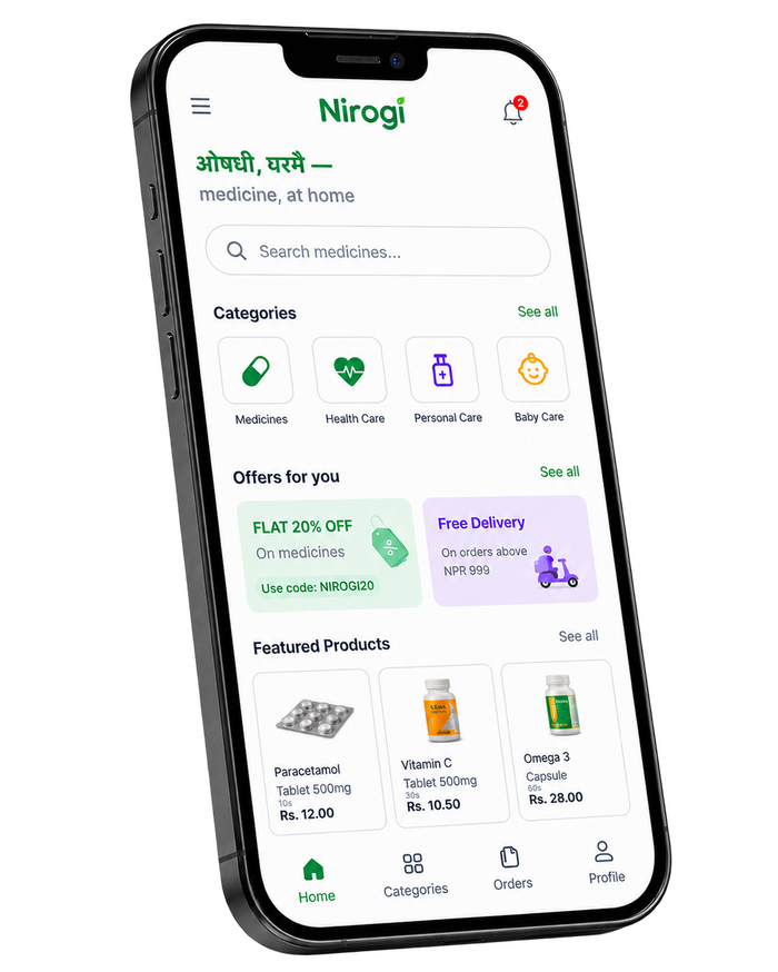 Nirogi app on a phone screen